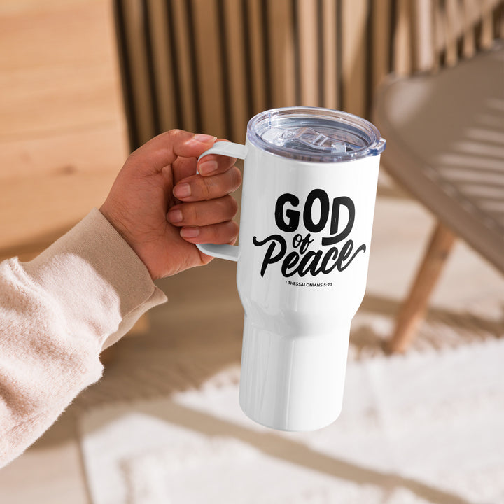 Christian Coffee Mug Travel Cup God of Peace 25 oz Travel Mug   