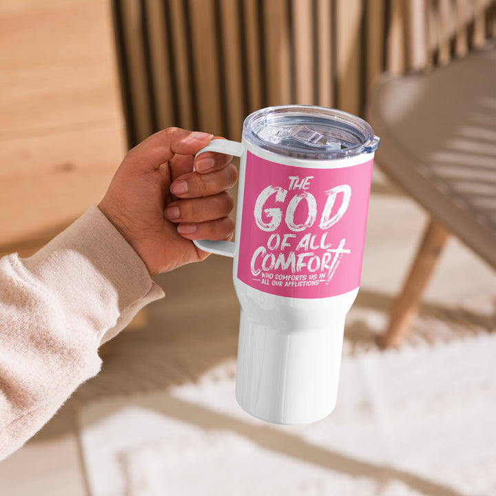 Christian Coffee Mug Travel Cup God of All Comfort 25 oz Travel Mug   