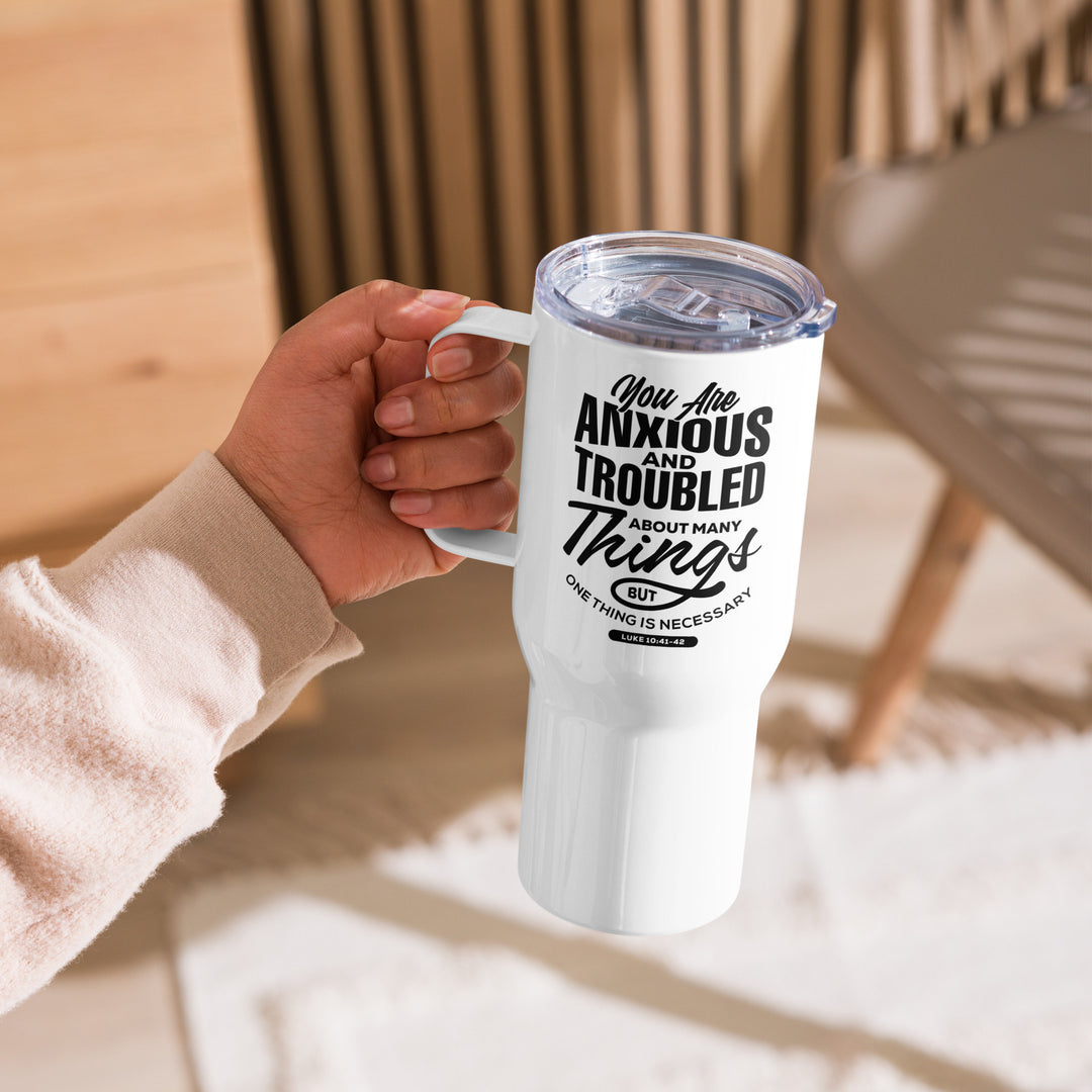 Anxious And Troubled 25 oz Travel Mug with Handle Travel Mug   