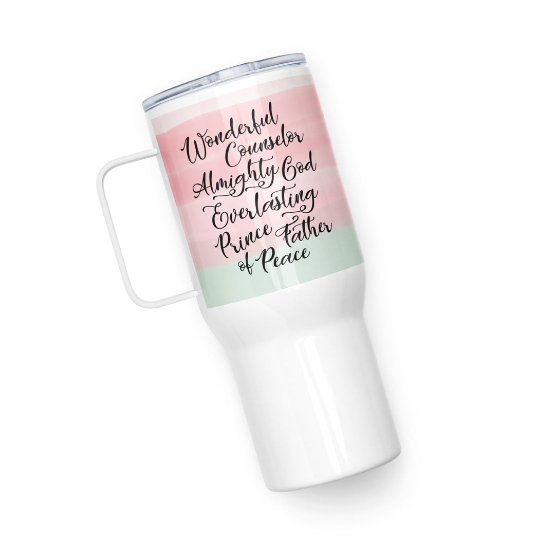 Wonderful Counselor Pink 25 oz Travel Mug with Handle Travel Mug   