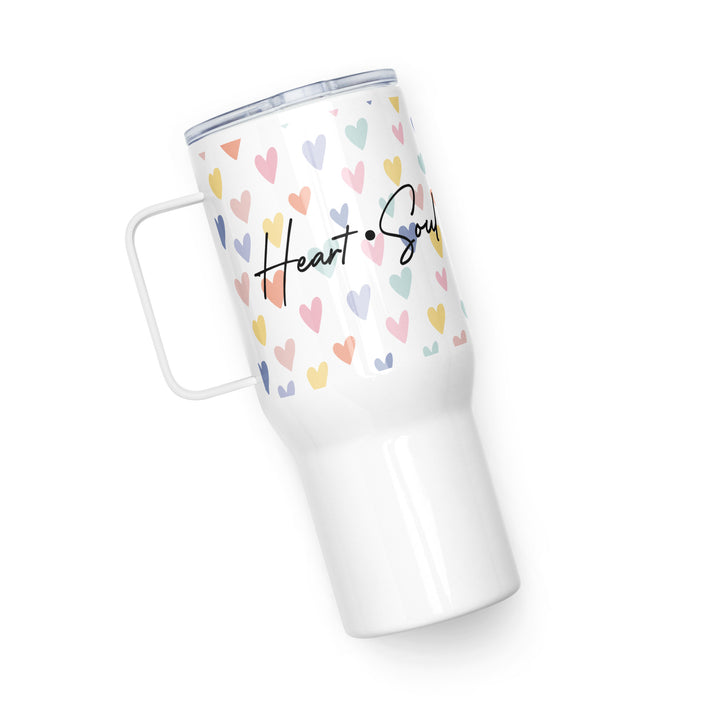 Heart Soul Mind Strength Hearts 25 oz Travel Mug with Handle Travel Mug   