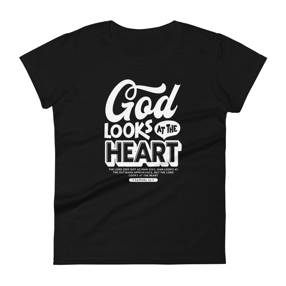 God Looks At Heart Women's Tee Women's Tee Black S 