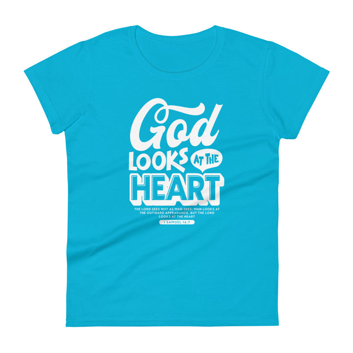 God Looks At Heart Women's Tee Women's Tee Caribbean Blue S 