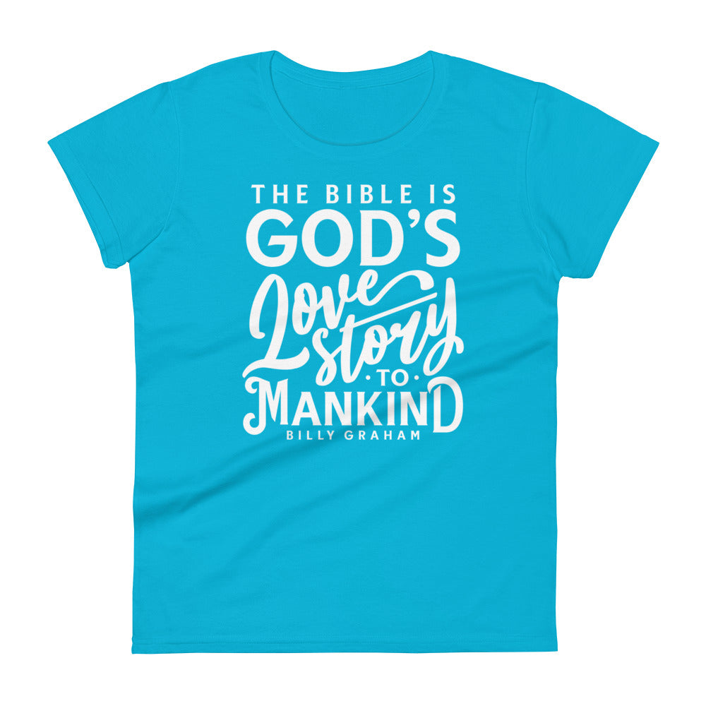 God's Love Story Women's Tee Women's Tee Caribbean Blue S 