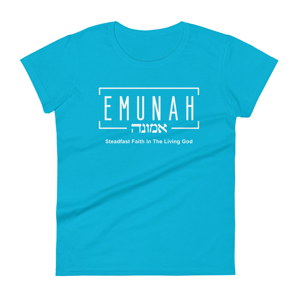 Emunah Steadfast Faith Women's Tee Women's Tee Caribbean Blue S 