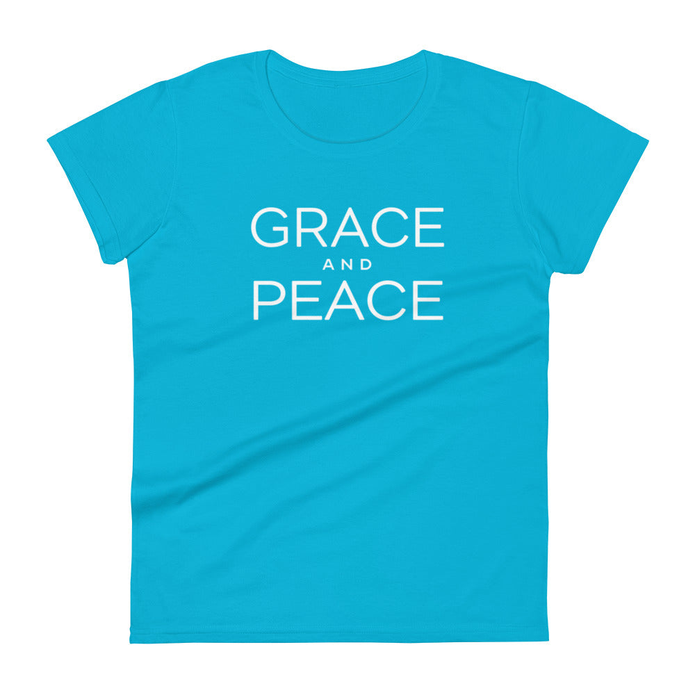 Grace and Peace Women's Tee Women's Tee Caribbean Blue S 