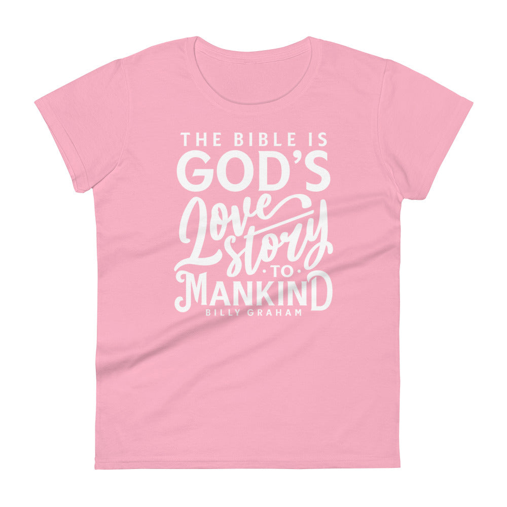 God's Love Story Women's Tee Women's Tee Charity Pink S 