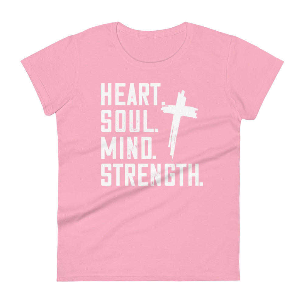 Heart Soul Mind Strength Women's Tee Women's Tee Charity Pink S 