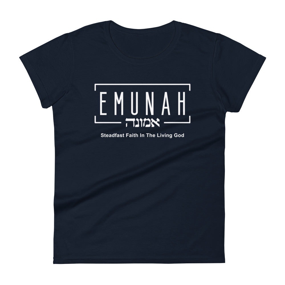 Emunah Steadfast Faith Women's Tee Women's Tee Navy S 