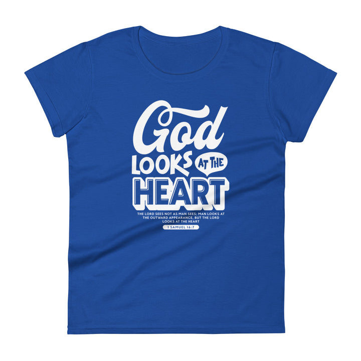 God Looks At Heart Women's Tee Women's Tee Royal Blue S 